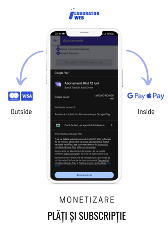 Integrare plăți în aplicații mobile
